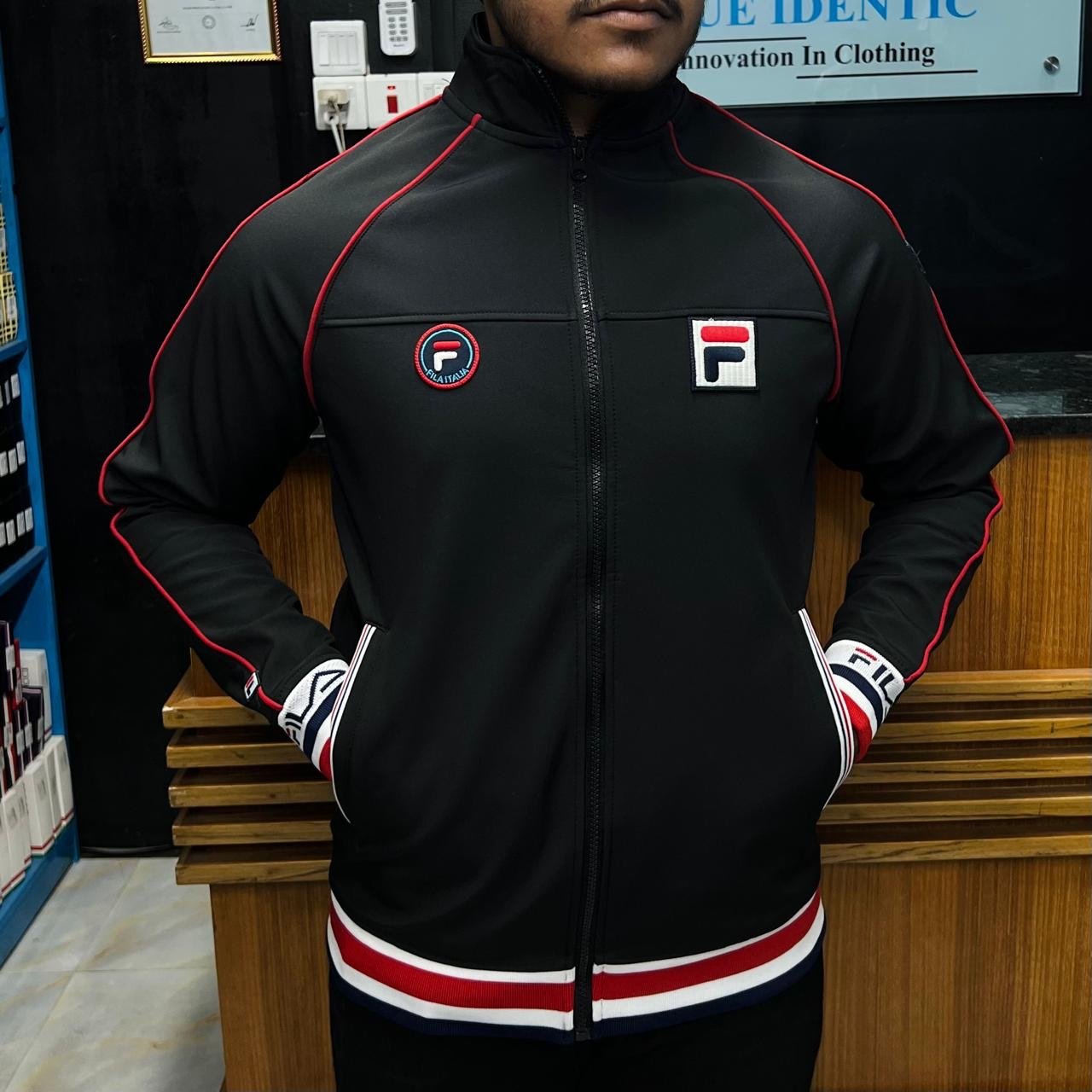 5e34edf4-0f60-4c11-bf81-07521ba759be Men's Premium Bonded Jacket | JKT02-Black - Image 1