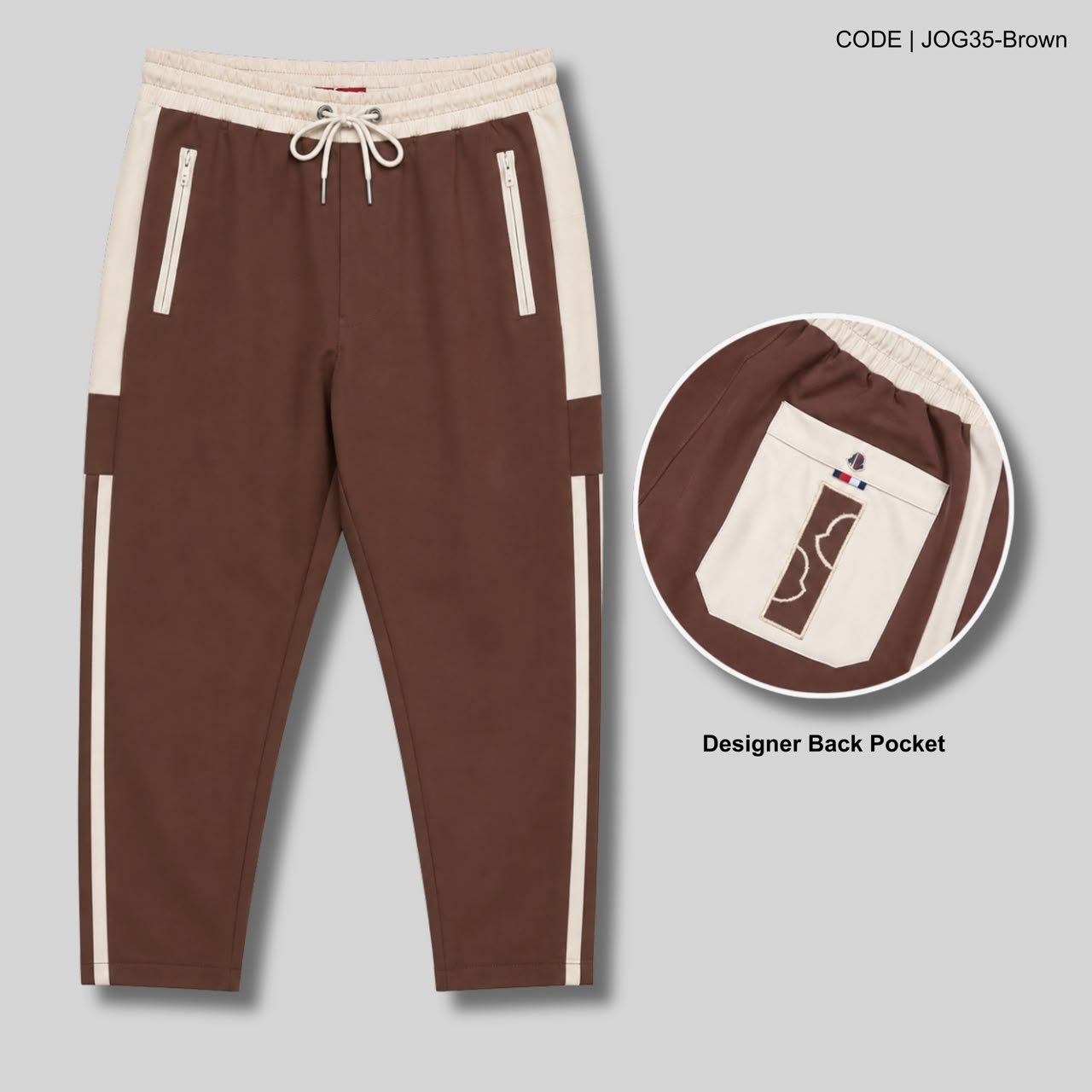 IMG_7200 Designer Edition Contrast Elite Trouser | ZTR01-Brown - Image 1