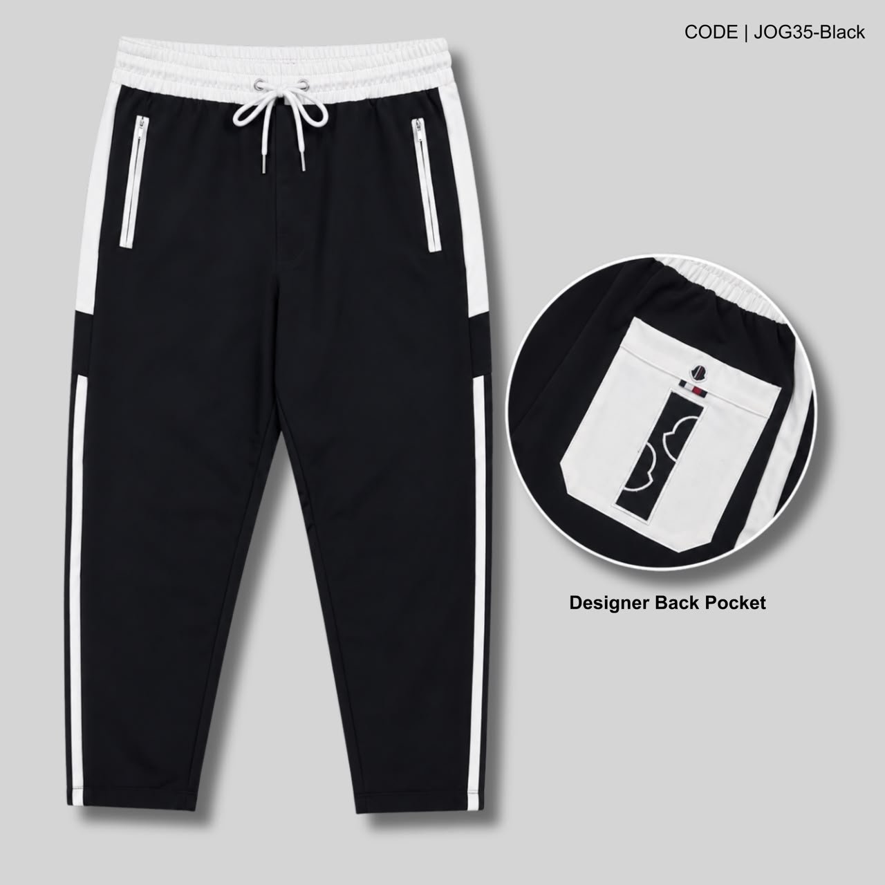IMG_7203 Designer Edition Contrast Elite Trouser | ZTR01-Black - Image 1