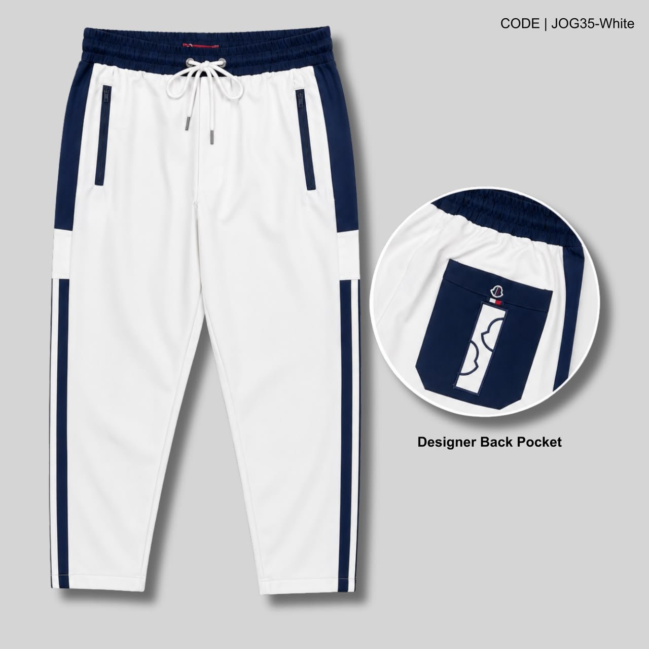 IMG_7204 Designer Edition Contrast Elite Trouser | ZTR01-White - Image 1